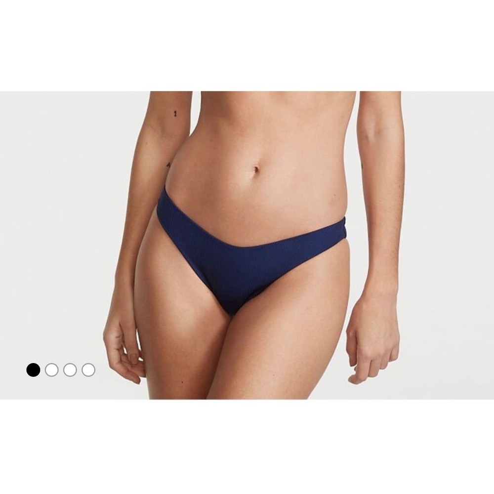 Victoria's Secret Navy Blue Ensign Essential Brazilian swim Bikini Bottom Medium